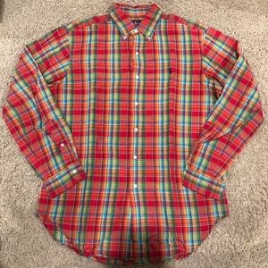 Polo Ralph Lauren Plaid Button Up Rainbow
